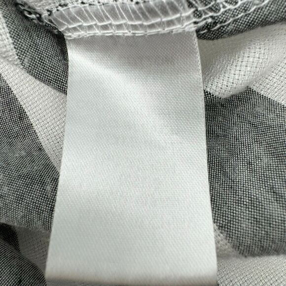 KORI AMERICA Women's Small Gray White Striped Tunic Tank Top Lagenlook Beachy - Picture 5 of 8